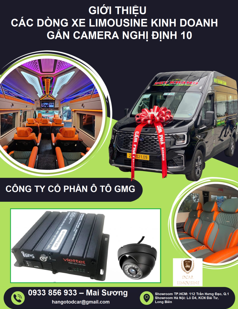 Các dòng limousine kinh doanh phải gắn Camera Nghị định 10 1 Các dòng xe Limousine kinh doanh lắp Camera Nghị định 10